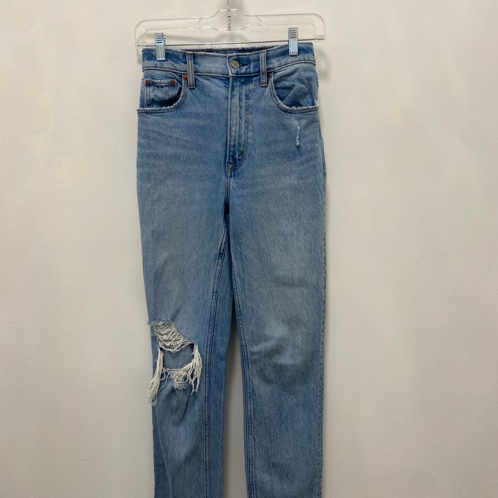 Abercrombie & Fitch Classic Blue Distressed Women's Jeans